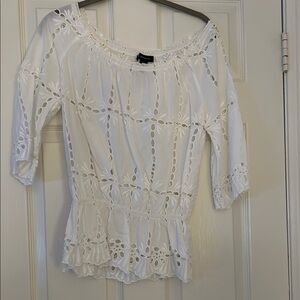 White eyelet blouse